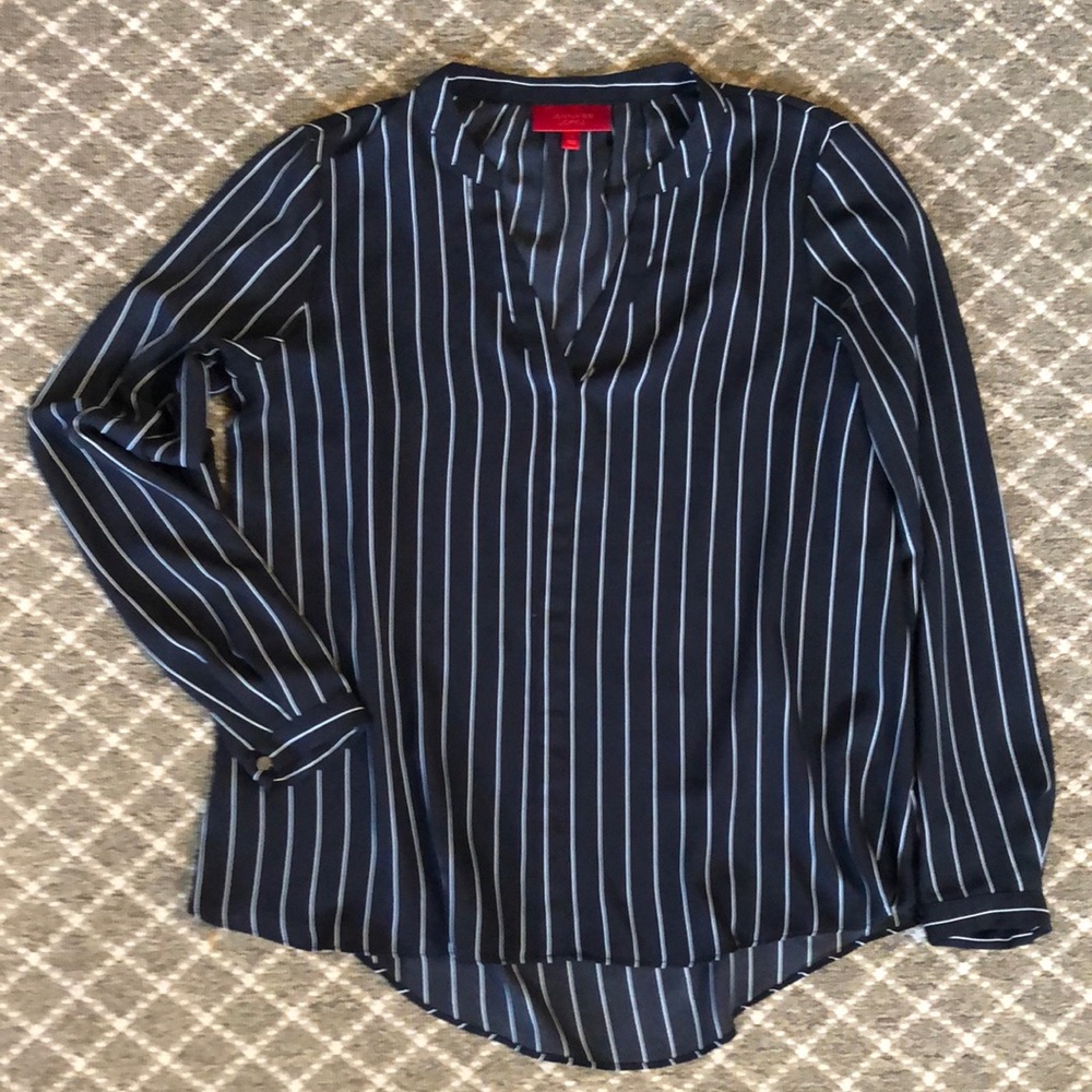 Black and White Striped Women's Top